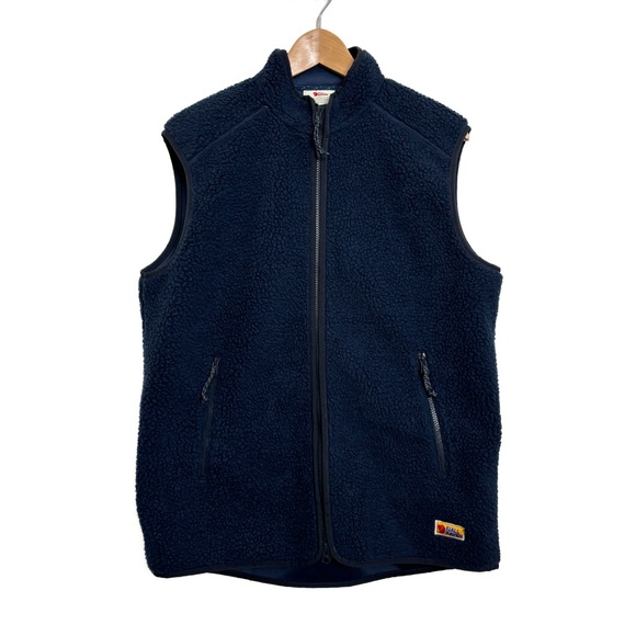 Fjall Raven Vest Womens Medium Blue Vardag Pile Fleece Sherpa Full Zip Outdoors - Picture 1 of 9